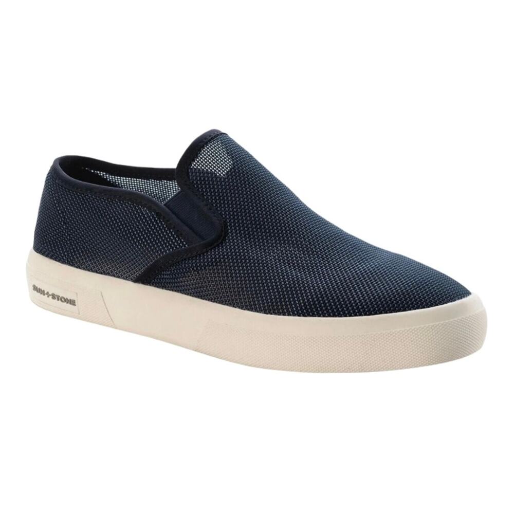 Sun + Stone Men's Lyle Mesh Slip On Sneakers Navy Size 7
